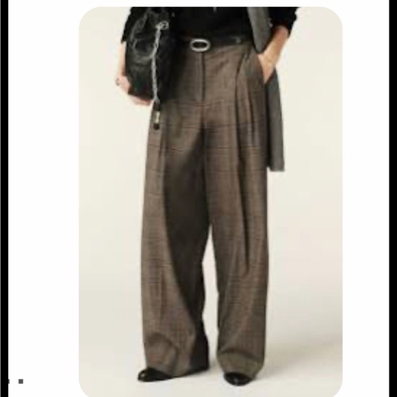 ba&sh Pants - ba&sh Brown Plaid Pants